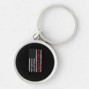 No Kings In America US Flag Vintage Retro Style Key Ring
