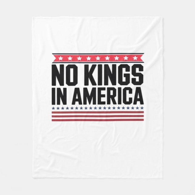 No Kings In America USA Bold Design Fleece Blanket (Front)