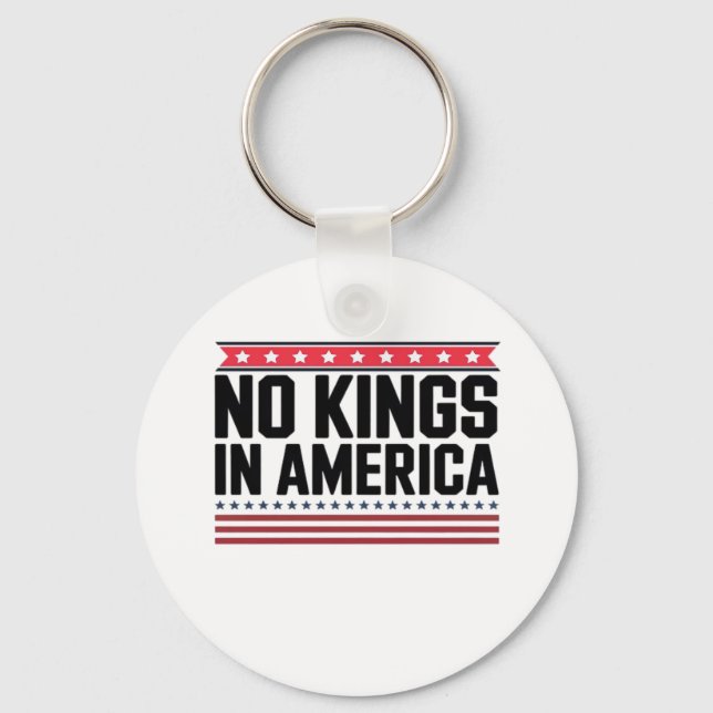 No Kings In America USA Bold Design Key Ring (Front)