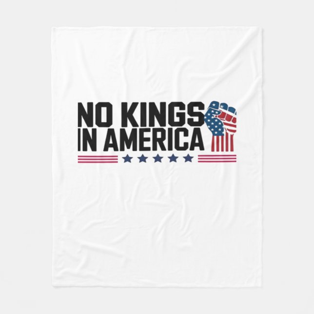No Kings In America USA Creative Casual Fleece Blanket (Front)