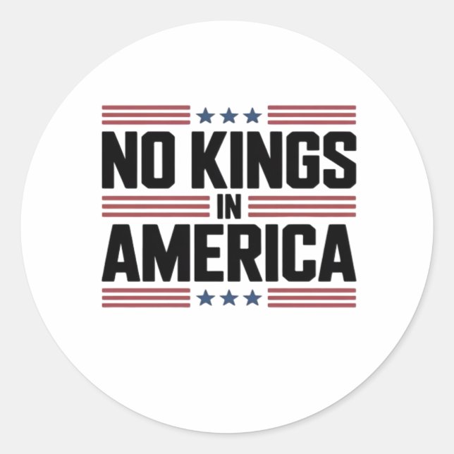 No Kings In America USA Creative Style Classic Round Sticker (Front)