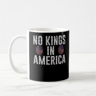 No Kings In America USA Flag Fingerprint Creative  Coffee Mug