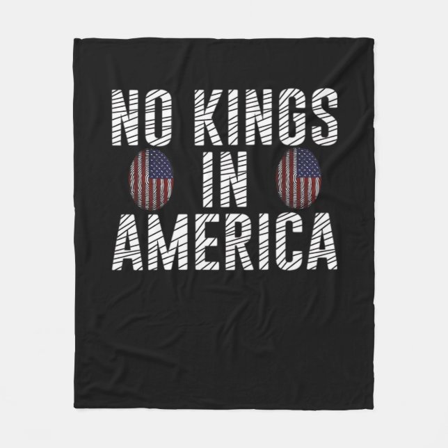 No Kings In America USA Flag Fingerprint Creative  Fleece Blanket (Front)