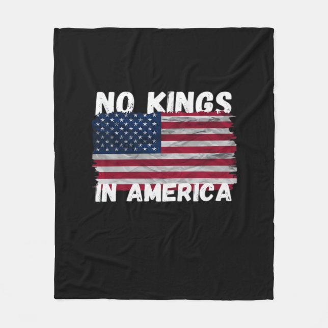 No Kings In America USA Flag Freedom Classic Fleece Blanket (Front)
