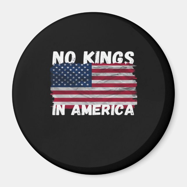 No Kings In America USA Flag Freedom Classic Magnet (Front)