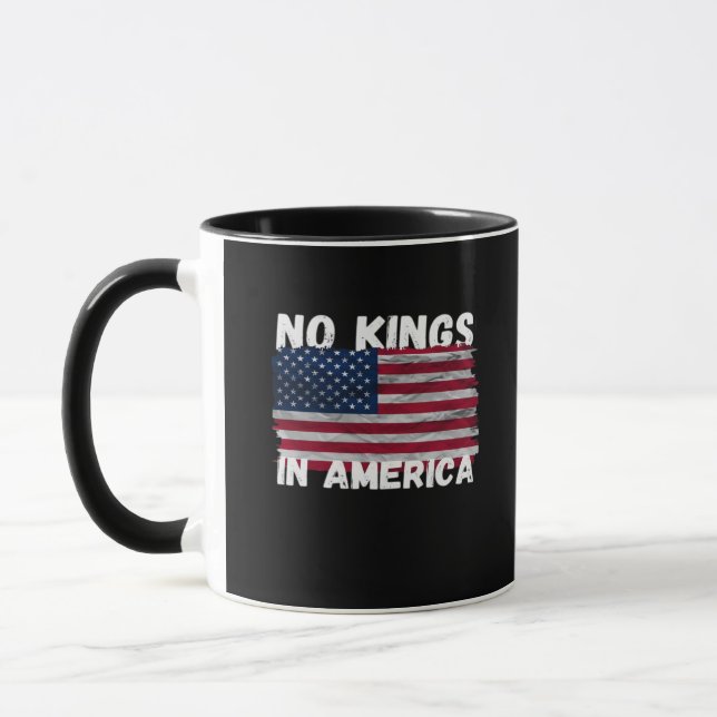 No Kings In America USA Flag Freedom Classic Mug (Left)