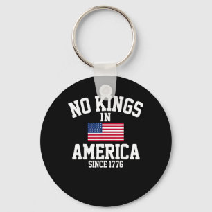 No Kings In America USA Flag Retro Cool Style Key Ring