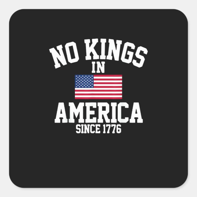 No Kings In America USA Flag Retro Cool Style Square Sticker (Front)