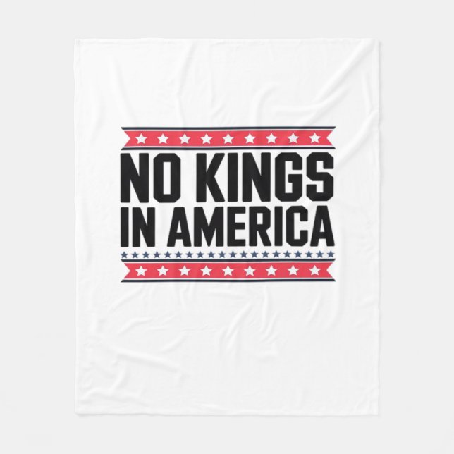 No Kings In America USA Minimal Clean Fleece Blanket (Front)