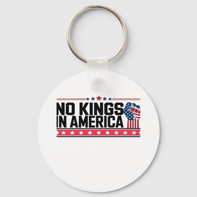 No Kings In America USA Minimal Clean Key Ring (Front)