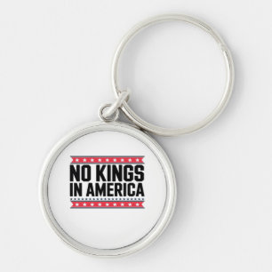 No Kings In America USA Minimal Clean Key Ring