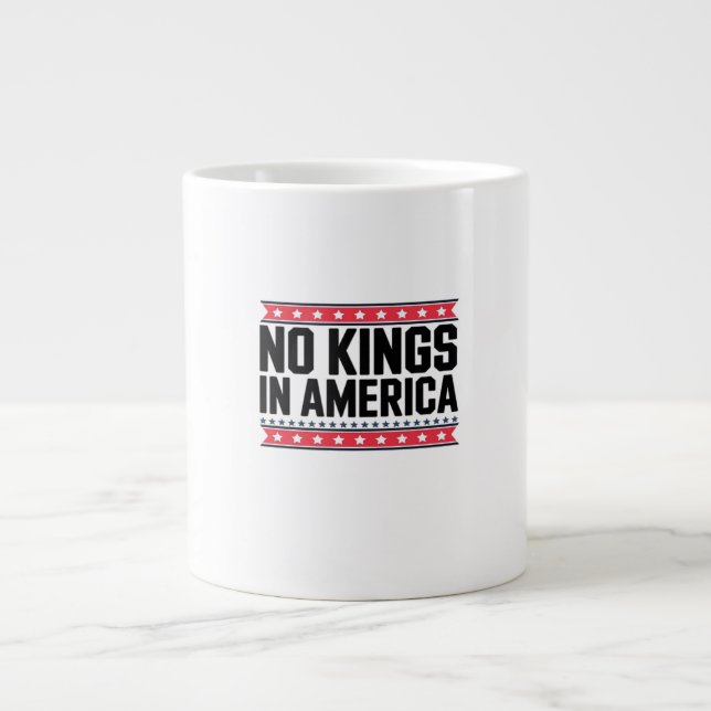 No Kings In America USA Minimal Clean Large Coffee Mug (Front)