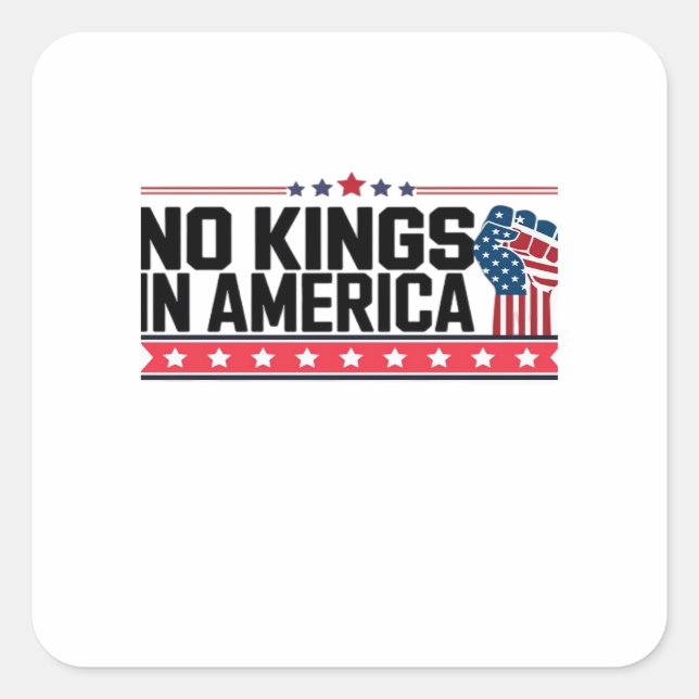 No Kings In America USA Minimal Clean Square Sticker (Front)