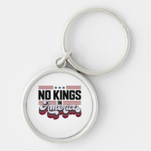 No Kings In America USA Patriotic Design Key Ring