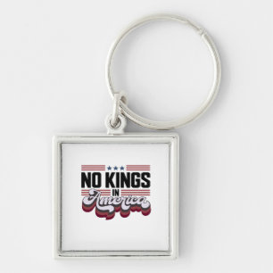 No Kings In America USA Patriotic Design Key Ring