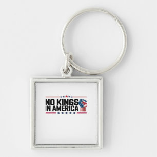 No Kings In America USA Patriotic Style Key Ring