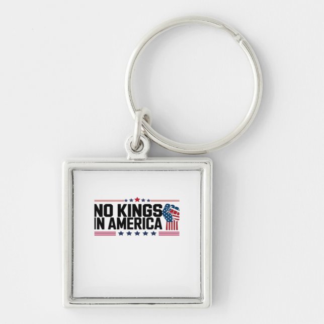 No Kings In America USA Patriotic Style Key Ring (Front)