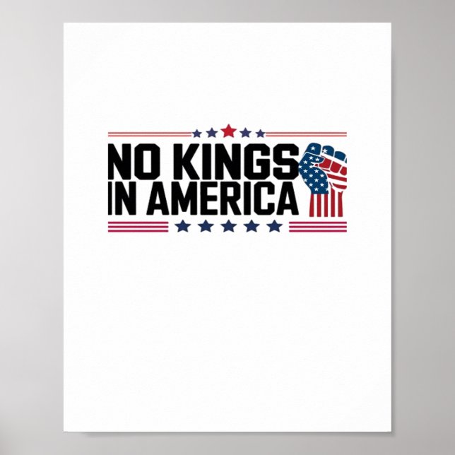 No Kings In America USA Patriotic Style Poster (Front)