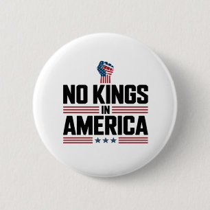 No Kings In America USA Retro Classic 6 Cm Round Badge