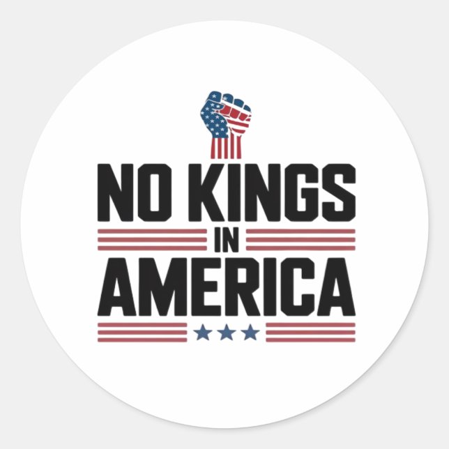 No Kings In America USA Retro Classic Classic Round Sticker (Front)