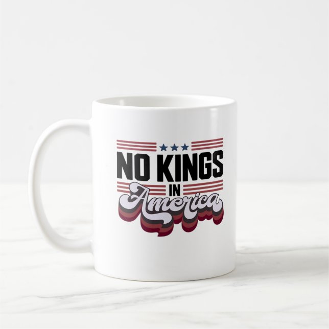 No Kings In America USA Retro Classic Coffee Mug (Left)