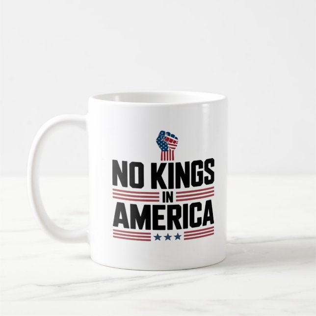 No Kings In America USA Retro Classic Coffee Mug (Left)
