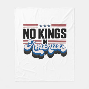 No Kings In America USA Retro Classic Fleece Blanket