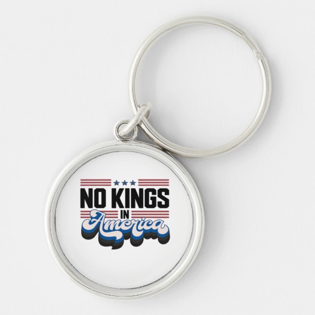 No Kings In America USA Retro Classic Key Ring (Front)