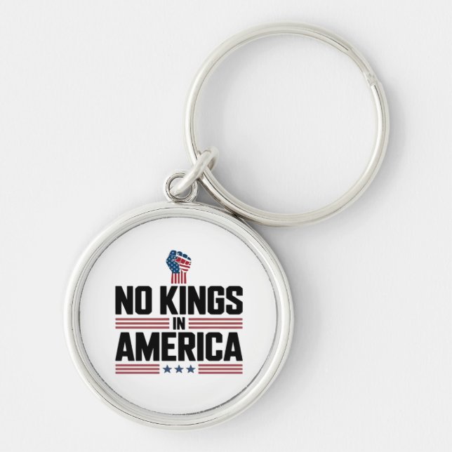 No Kings In America USA Retro Classic Key Ring (Front)