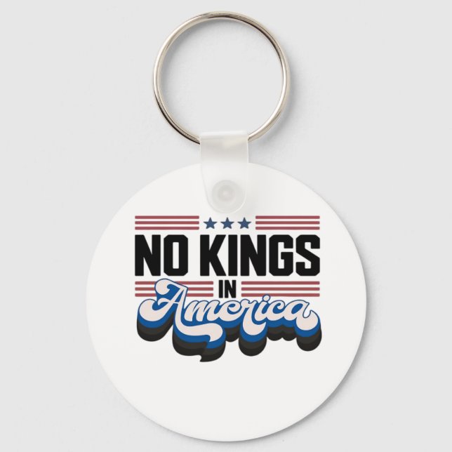 No Kings In America USA Retro Classic Key Ring (Front)