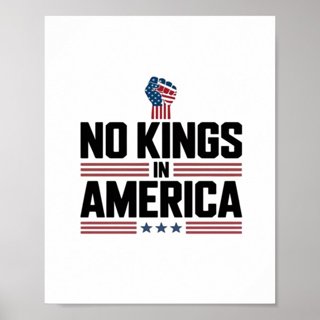 No Kings In America USA Retro Classic Poster (Front)