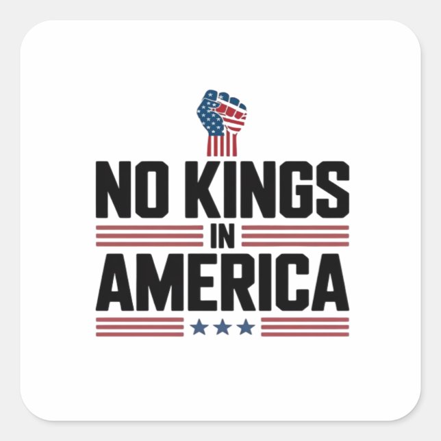 No Kings In America USA Retro Classic Square Sticker (Front)