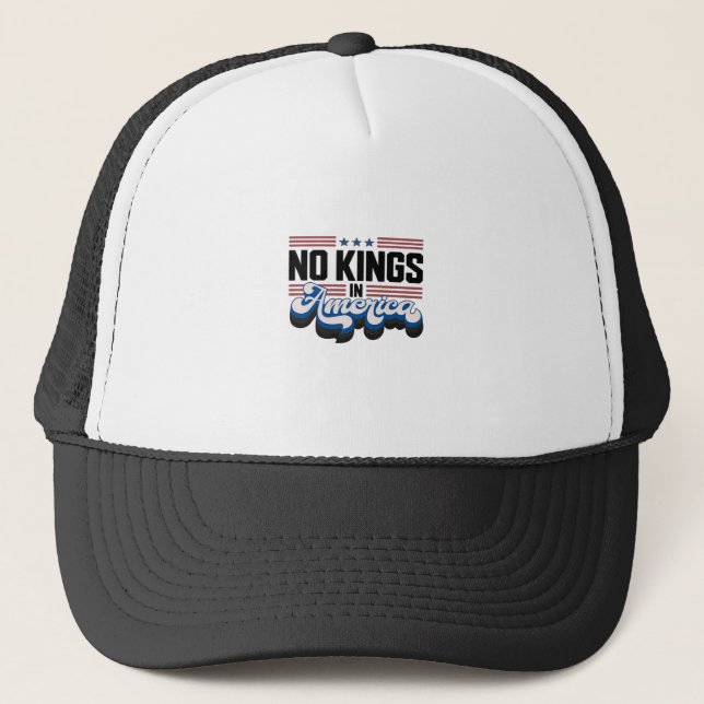 No Kings In America USA Retro Classic Trucker Hat (Front)
