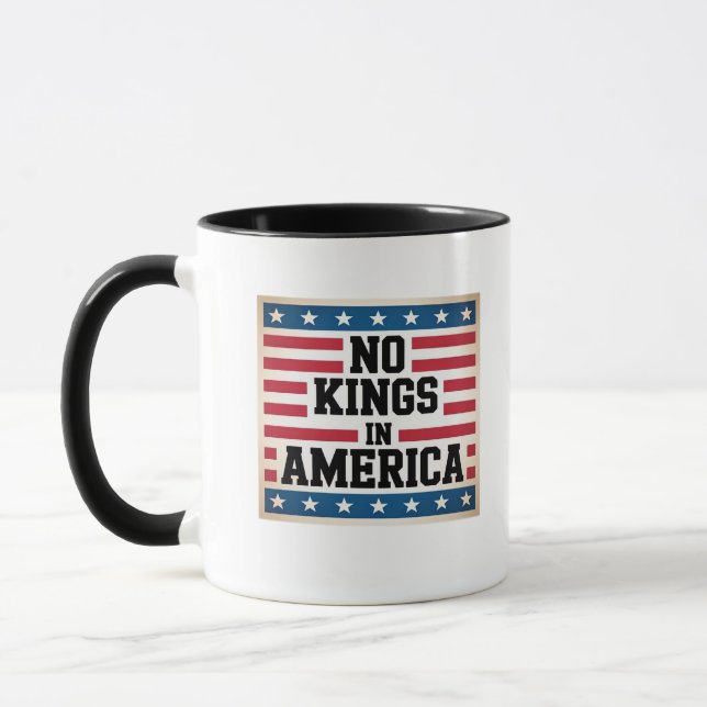 No Kings In America USA Vintage Graphic Mug (Left)