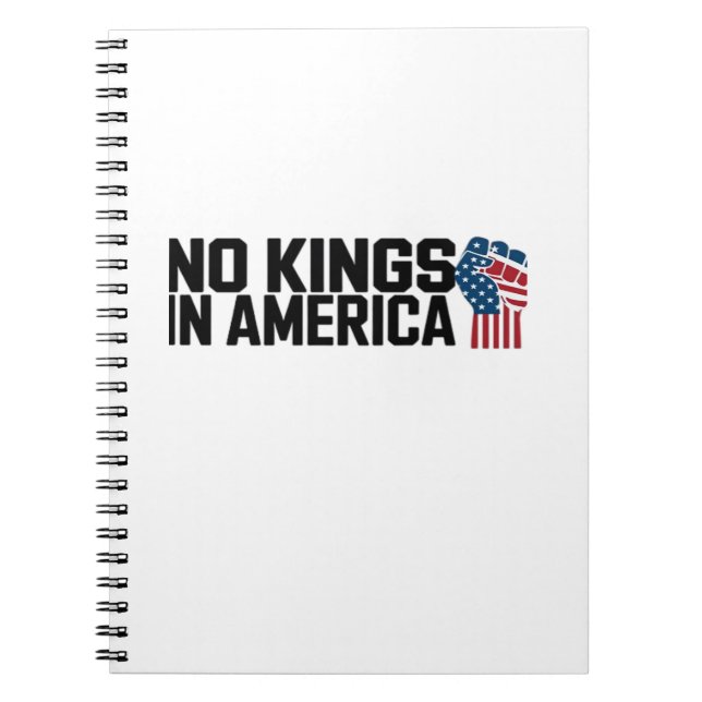 No Kings In America USA Vintage Graphic Notebook (Front)