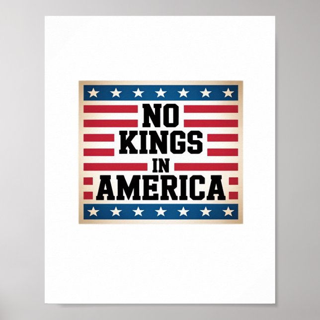 No Kings In America USA Vintage Graphic Poster (Front)