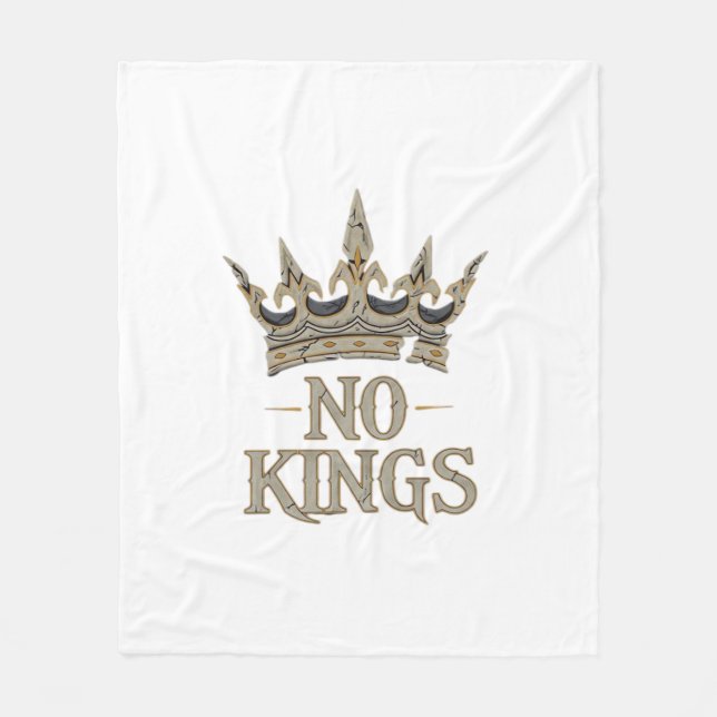 No Kings In America Vintage Graphic Fleece Blanket (Front)