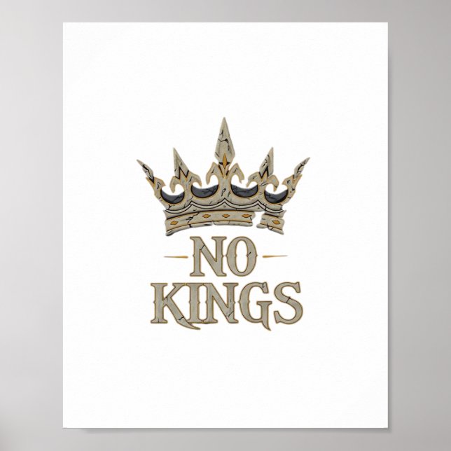 No Kings In America Vintage Graphic Poster (Front)