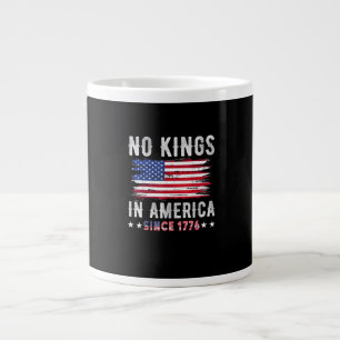 No Kings In America Vintage Patriotic Independence Large Coffee Mug