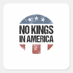 No Kings In America Vintage Patriotic No Kings Cre Square Sticker
