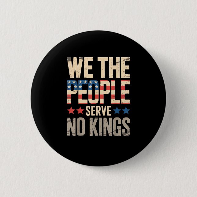 No Kings In America We The People 6 Cm Round Badge (Front)