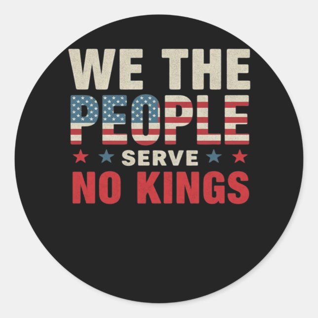 No Kings In America We The People Classic Classic Round Sticker (Front)