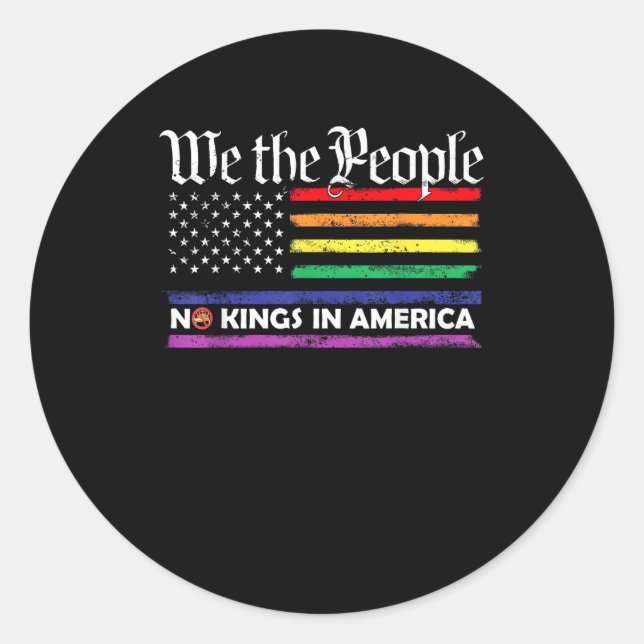 No Kings In America We The People Creative Design Classic Round Sticker (Front)