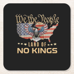 No Kings In America We The People Creative Style Square Paper Coaster