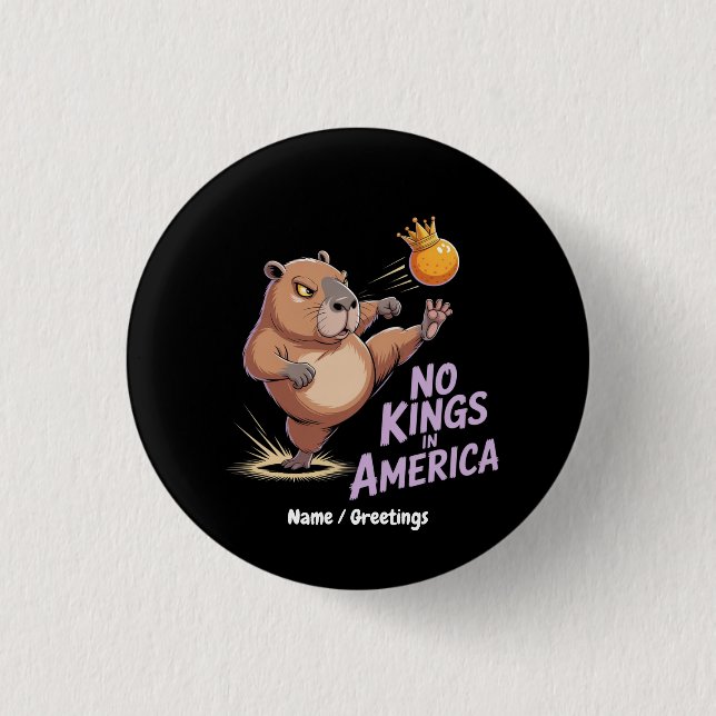 No Kings In America We The People Funny Political  3 Cm Round Badge (Front)