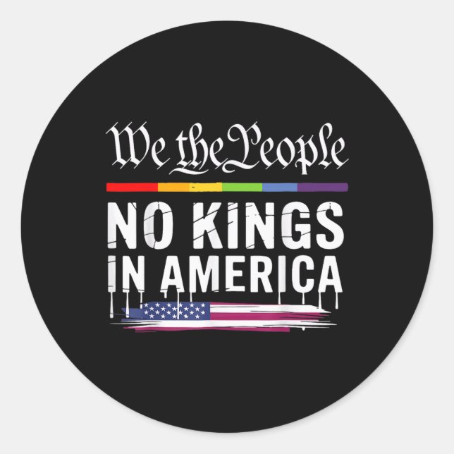 No Kings In America We The People Lgbt  Classic Round Sticker (Front)