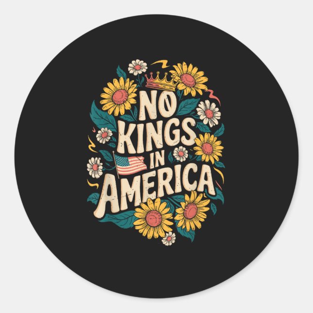 No Kings In America We The People Political Classic Round Sticker (Front)
