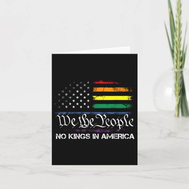 No Kings In America We The People Political Flag M Card (Front)
