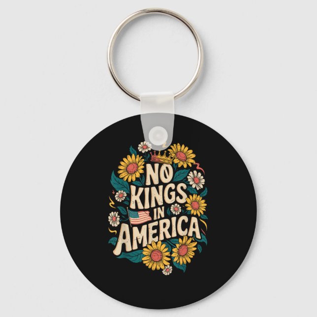No Kings In America We The People Political Key Ring (Front)