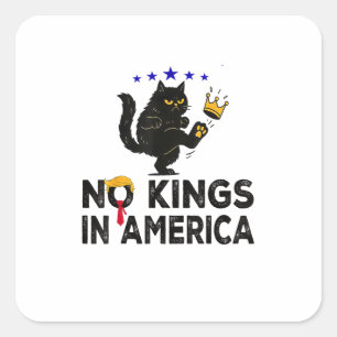 No Kings In America We The People Political Minima Square Sticker
